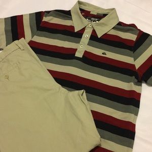 🌊Quiksilver Striped Polo